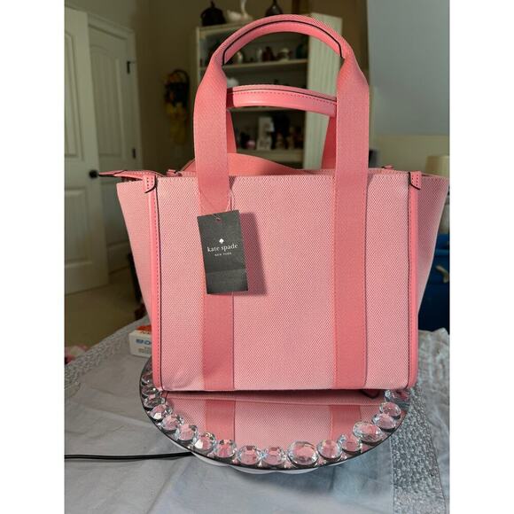 KATE SPADE, NWT, Blossom Pink, Small Canvas Tote/Purse/Crossbody - Picture 4 of 15